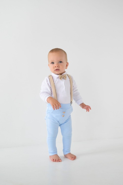 Spodnie z bawelny błękit