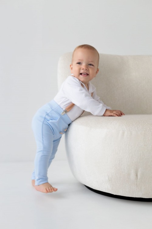 Spodnie z bawelny błękit