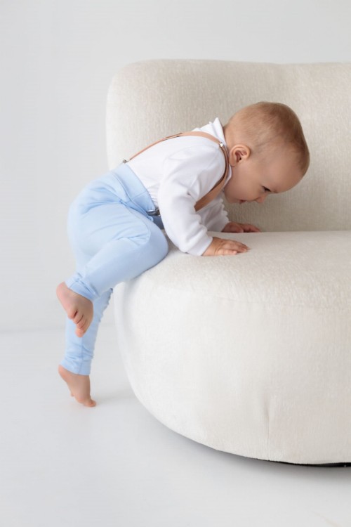 Spodnie z bawelny błękit