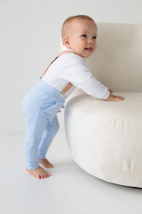 Spodnie z bawelny błękit