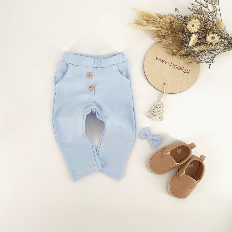 Spodnie z bawelny błękit