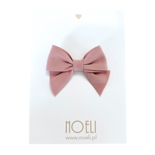 Spinka kokarda różowa z zamszu