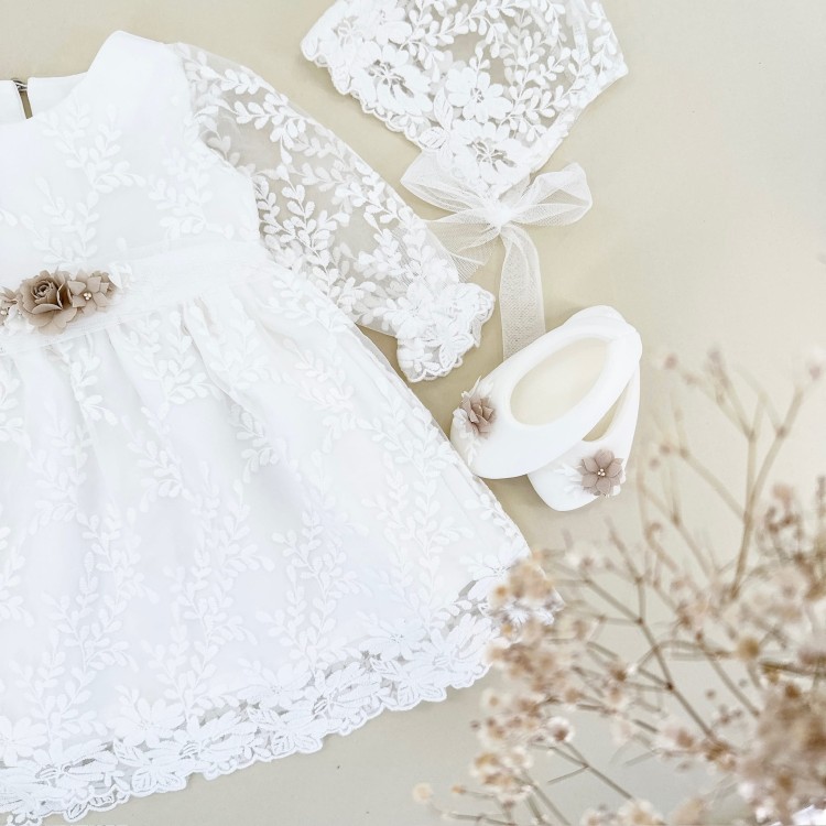 Czapka do chrztu bonetkam Margaret ecru