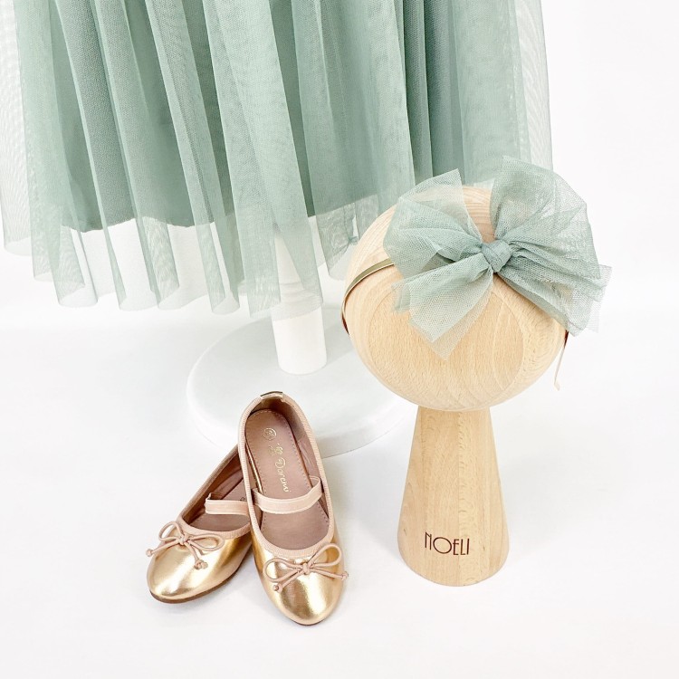 Sukienka tiulowa Diana  szałwiowa z paskiem