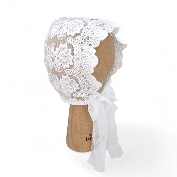 Czapka do chrztu bonetka Emily, Lena ecru