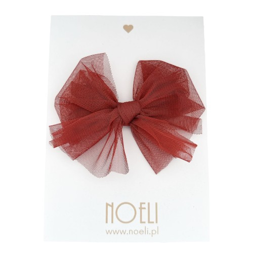 Spinka duża kokarda tiulowa ruda