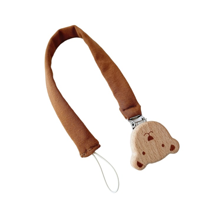 Zawieszka klips do smoczka karmel